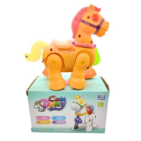 Musical Walking Moving Pony Horse with Light & Sound Battery Operated Toy for Toddlers Kids for Multi Colour