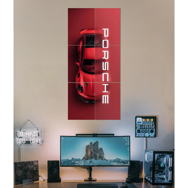 Set of 4 Car Design Sticky Photo Tiles – Wall Frames for Home & Office Decor - GlowLaa.com