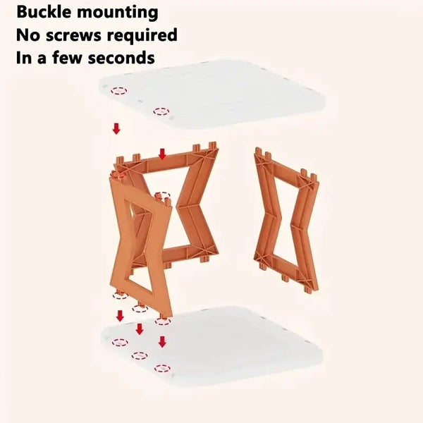 6 Floor Shoe Rack - 6 Tier Shoe Rack - Shoe Rack- Unique X Design Shoe Rack- High Quality - Without Box - Pink