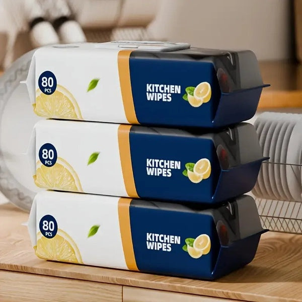 Kitchen Wipes – Pack of 80 Pieces, Multipurpose Cleaning Wipes for Home and Kitchen Use -Soft and durable material for effective cleaning - GlowLaa.com