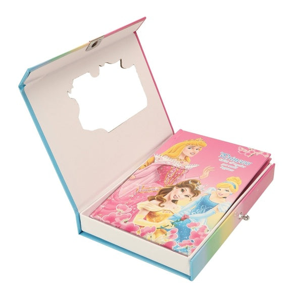Princess, Frozen & Sofia Cover Fancy Lock Spiral Binding Diary – Medium Size with Box – 40 Pages (22 x 16 cm) - GlowLaa.com