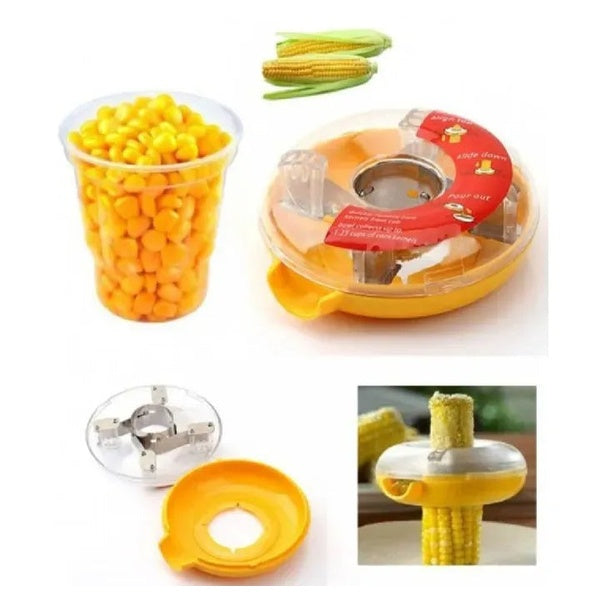 One-Step Corn Cutter & Kerneler – Easy Corn Remover with Built-In Collection Bowl - GlowLaa.com