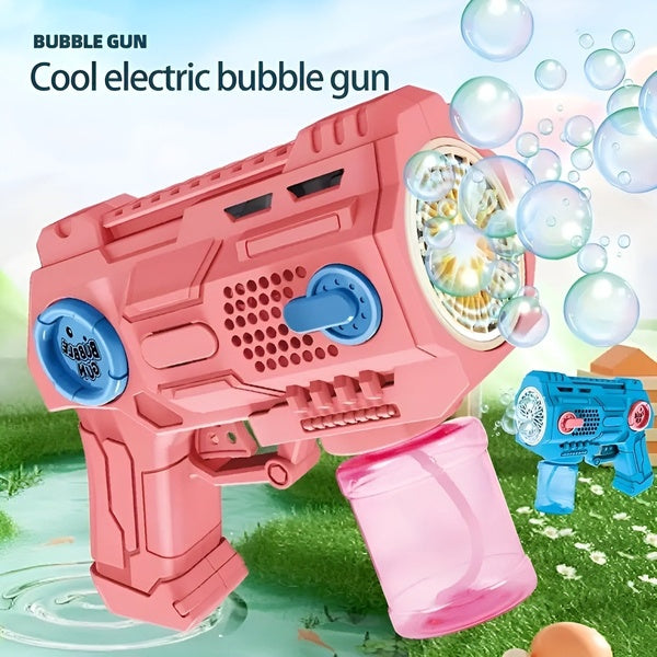 Children’s Handheld Porous Electric Bubble Gun with Lights & Music – Automatic Mess-Free Bubble Blower with Bottle Fix System for Indoor/Outdoor Play, Pool Parties, Birthdays & Special Events (Random Color) - GlowLaa.com