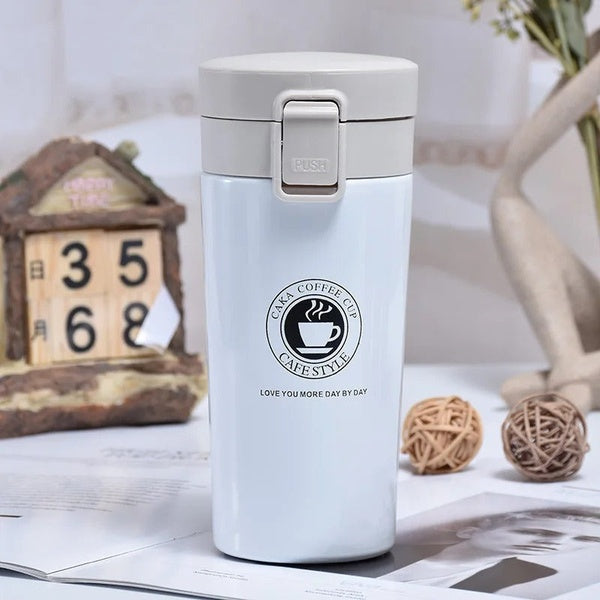 Hot & Cold Stainless Steel Vacuum Flask – 380ml | Double Wall Insulated Water Bottle | Leakproof Coffee & Tea Thermos Travel Mug (Random Color) - GlowLaa.com