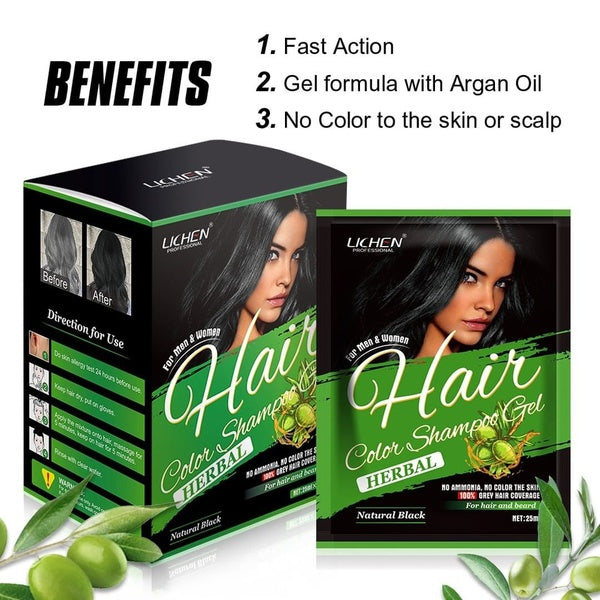 Hair Color Gel – Long-Lasting Natural Hair Dye with Smooth Coverage & Shine 250 ml - Black - GlowLaa.com