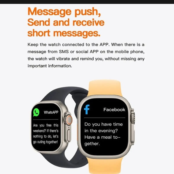 T800 Ultra Smart Watch BIG Display 1.99Inch Bluetooth Calling Smart Watch - Silver