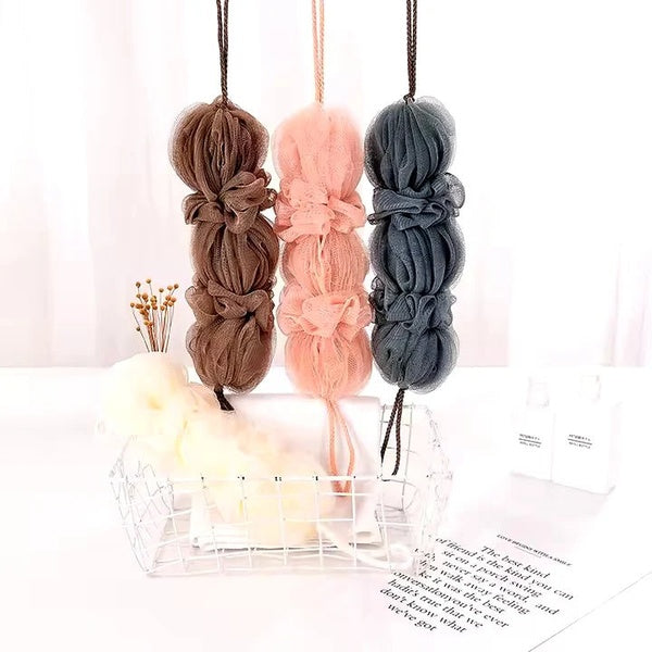Premium Exfoliating Loofah Sponge – Long Handle Shower Pouf for Body & Back Scrubbing (Random Color)) - GlowLaa.com