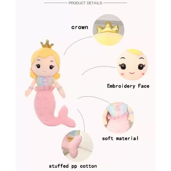 Mermaid Plush Toy | Super Soft Stuffed Plush toy for Kids Baby Boy's & Girl's - 40 CM (Random color) - GlowLaa.com