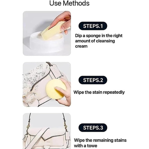 Multi-Function Shoe Whitening and Cleaning Cream with sponge - Perfect Solution for White Shoes, Deep Cleaning, and Shine Restoration ( imported China)" - GlowLaa.com