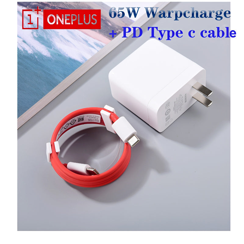 OnePlus 65W Warp Charge Power Adapter with Type-C to Type-C Fast Charging Cable (with box)