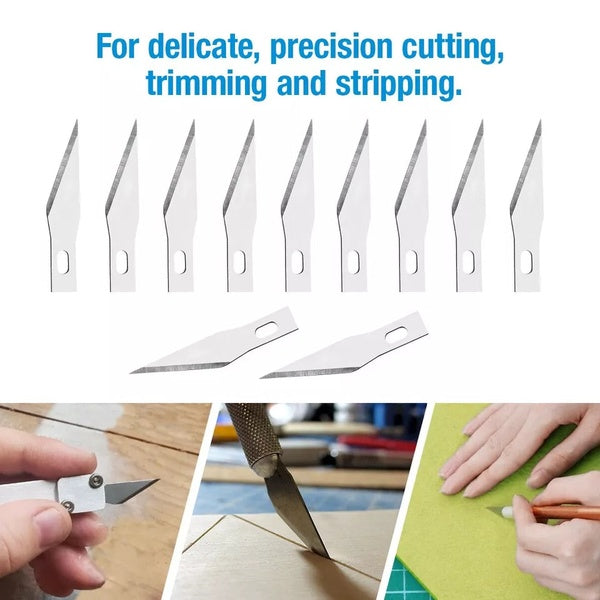 Pen Knife | Detail Precision Cutting tool | Paper, model making, etching, carving Cutter with 6 Blades + 1 Handle - GlowLaa.com
