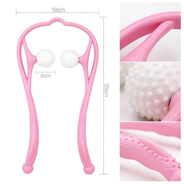Manual Neck Massager For Cervical pain, deep Tissue | Handheld Massager Tool for Legs Waist Neck and Shoulder (Random color) - GlowLaa.com