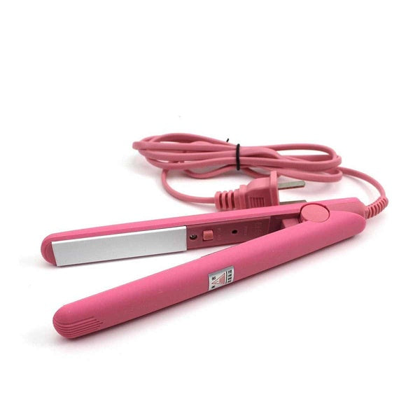 Mini Hair Straightener &amp; Curler – Dual Voltage 100-240V, 180°C Thermostatic Aluminum Plate, For Dry &amp; Wet Hair, Compact Travel Size (Random Color) - GlowLaa.com