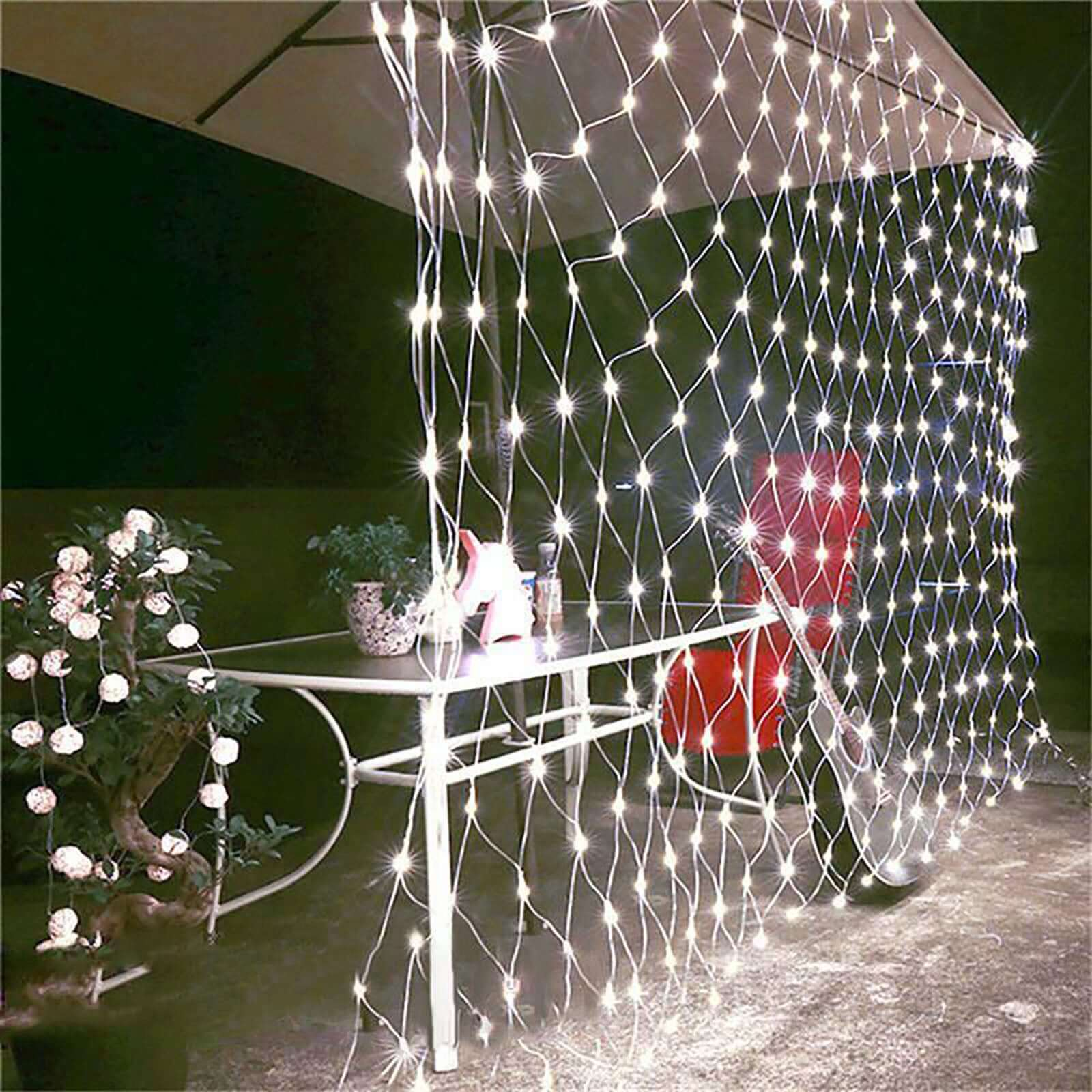 1 PC Wedding LED Net Mesh String Lights- Fairy String Lights With 88 Lights for Wedding Party Décor Outdoor &amp; Indoor Activities - White