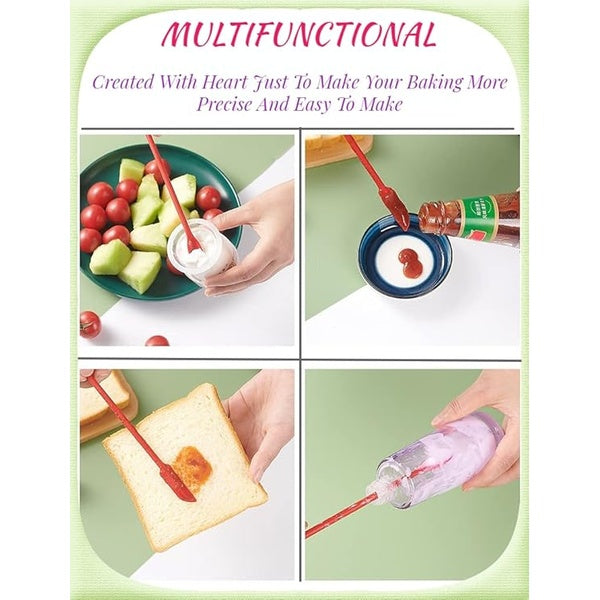 3 pcs Mini Silicone Telescopic Spatula and Scooping Spoon, Mini Makeup Spatula , Heat-resistant Silicone Spatula Sets for Cooking, Cosmetics