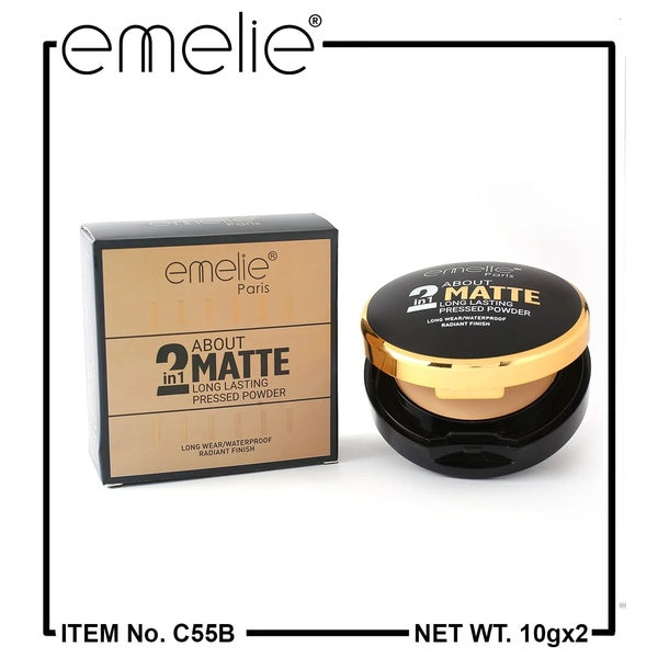 Emelie 2 in 1 Matte Pressed Powder - GlowLaa.com