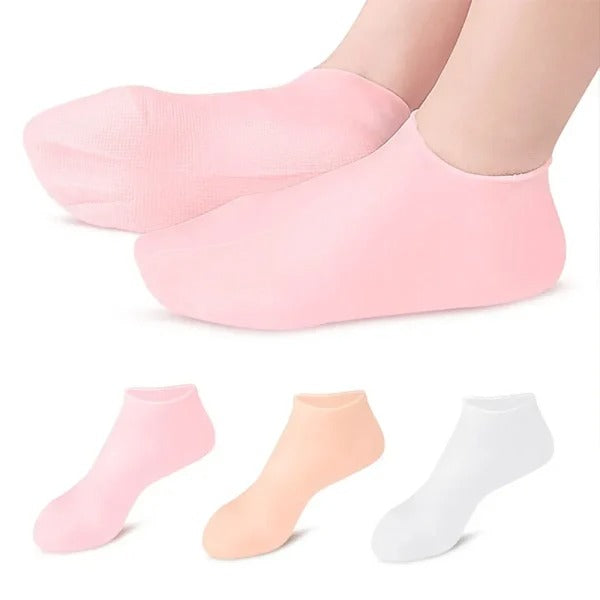 01 Pair - Silicone Foot Care Socks Anti Cracking Moisturizing Gel Socks Cracked Dead Skin Remove Protector - Silicone Socks And Gloves For Moisturizing Hands And Feet - 01 Pair Socks