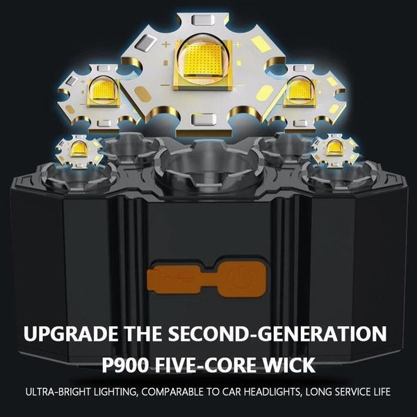 5 LED Headlamp Rechargeable Powerful Head Lamp with Built-in Battery Outdoor Camping Headlight Head Flashlight Head Light