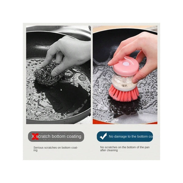Mini Kitchen Liquid Dish Cleaning Brush | Scrubber Tool, Oil-Resistant, Scrubbing Sponge Remove Stains (Random color) - GlowLaa.com