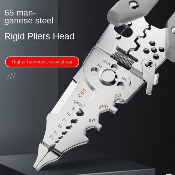 Multi-Function Wire Stripper And Cutter - Electrical Tool With Wire Cutting, Stripping, Crimping & Screw Functions - GlowLaa.com