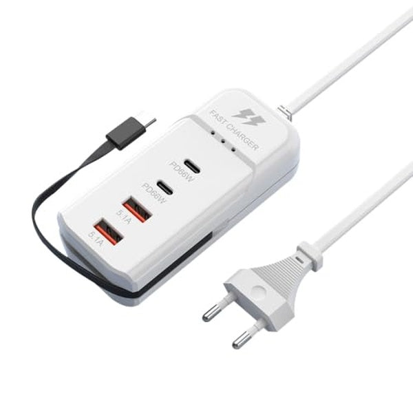 PD 66W USB Fast Charger with Type-C Cable – 5.1A High-Speed Charging Adapter - GlowLaa.com