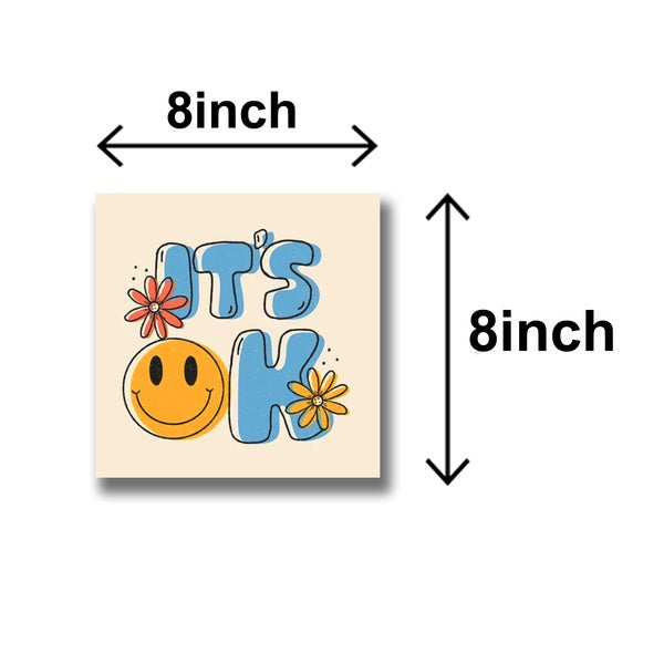 Pack of 4 Colourful Motivational Words Pictures Wooden Frames 8 by 8 inches Size for Kids and girls Room Wall Art Decoration / Sticky Phototiles - GlowLaa.com