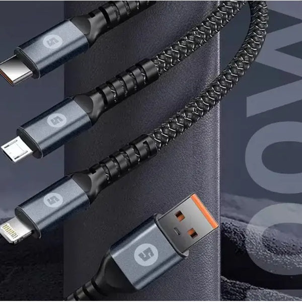 3-in-1 Charge & Sync Cable | Fast Charging + Data Transfer + Multi-Device Compatibility