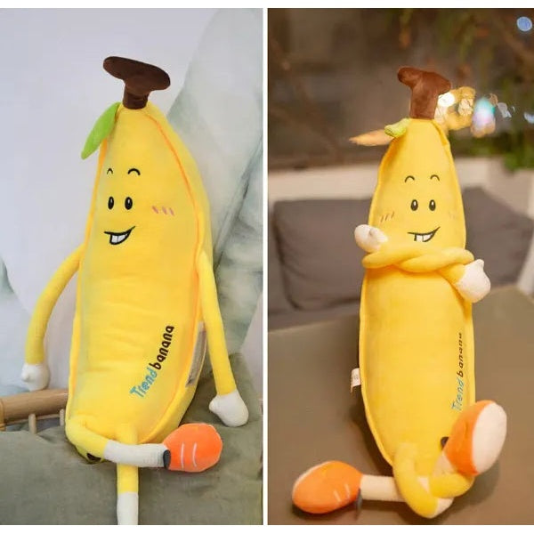 Banana Plush Toy | Soft Stuff Trend Banana Mood Plush Pillow - 80 cm - GlowLaa.com
