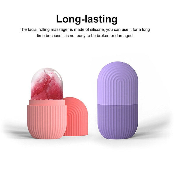 Face Ice Roller Silicone Facial Massager to Enhance Skin Glow, Without box (Random Color) - GlowLaa.com