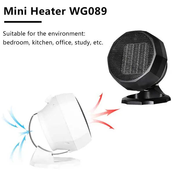 Miniature heater model WG-089..  Flexible 1800W Portable Electric Heater Fan Winter Warm Hot Fan Home Office Winter Warmer(random color ) - GlowLaa.com