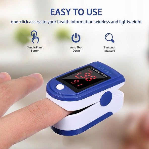 Fingertip Pulse Oximeter Blood Oxygen Saturation Detector Pulse Rate Monitor Portable Oximeter with Fingertip Puls Rate Monitor Portable Oximeter - GlowLaa.com