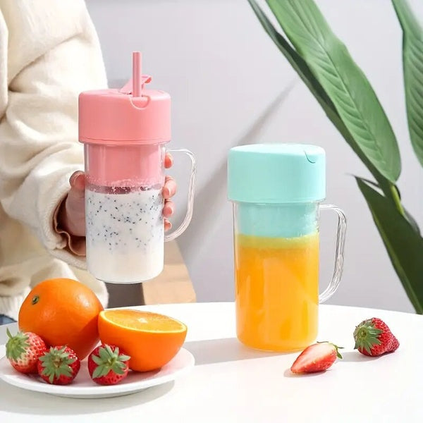 Crusher Juicer - Mug Shaped Portable Blender With Straw | Portable Blender,Juicer Portable Outdoor Juicing Cup | Home Mini Cordless Juicer - Random Color - GlowLaa.com