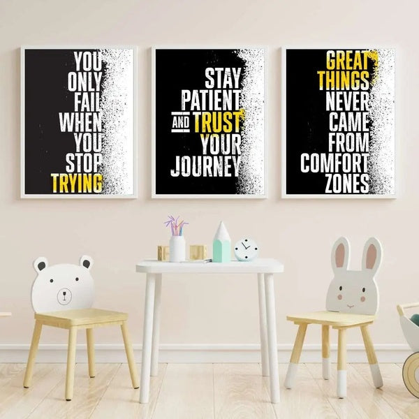 Set Of 3 Motivational Quote Frames (12×16) - GlowLaa.com