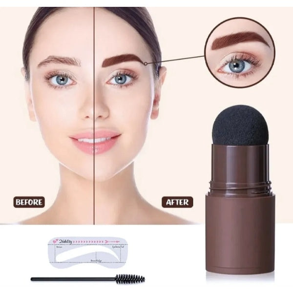 Dual-Use Eyebrow Stamp and Hairline Shading Powder – Instant Fill &amp; Define - BLACK - GlowLaa.com