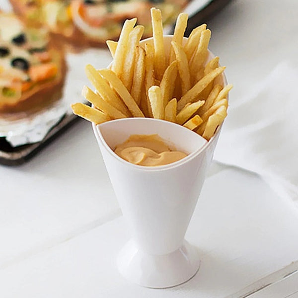 French Fries Cup potato Fries Holder with ketchup Holder for Sauce (Random Color ) - GlowLaa.com
