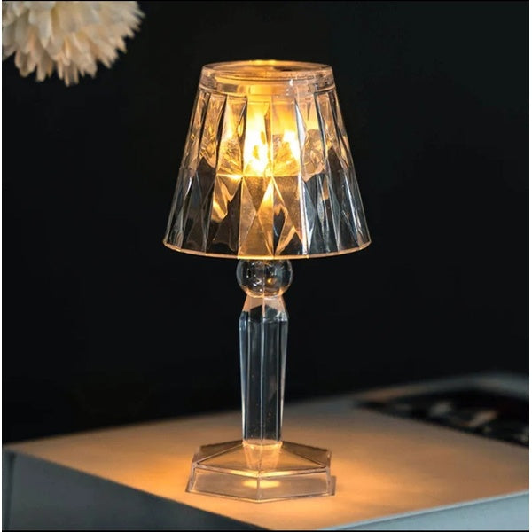 LED Night Light Crystal Diamond Table Lamp (cell operated) - GlowLaa.com