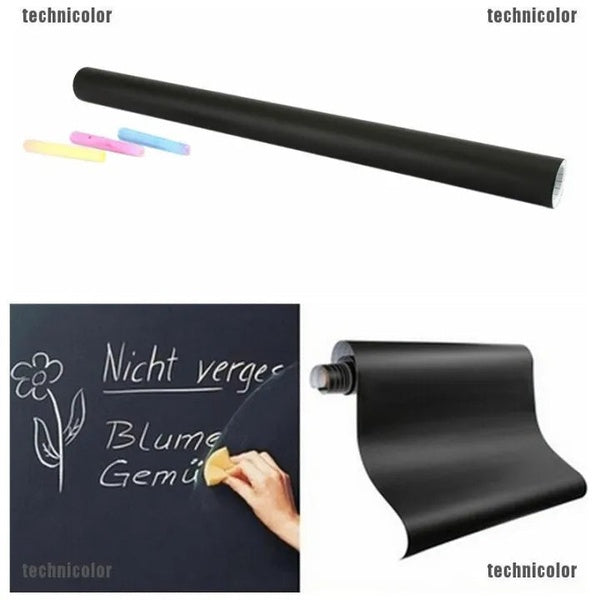PVC Vinyl Black Board Wall Sticker Removable, with (2 pcs chalks)  For Kids Bedroom Size/Dimension 39*150 cm Size - GlowLaa.com