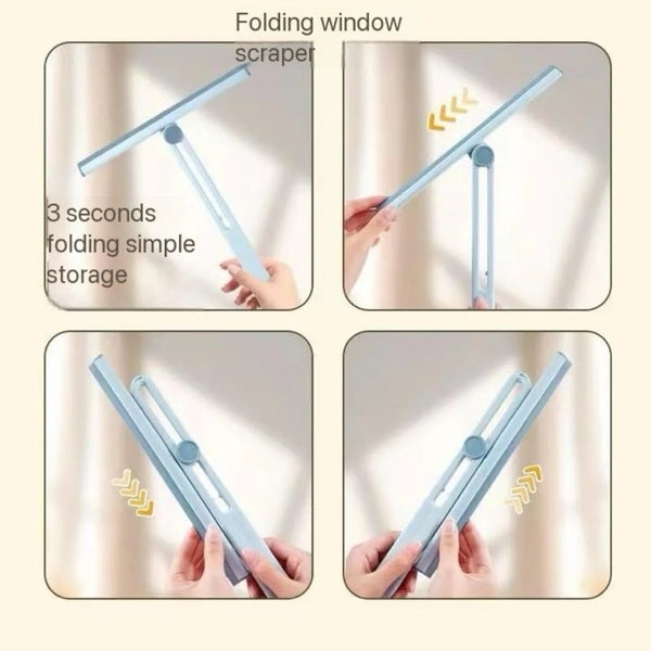 360° Rotating Foldable Squeegee – Silicone Window &amp; Surface Cleaner Tool