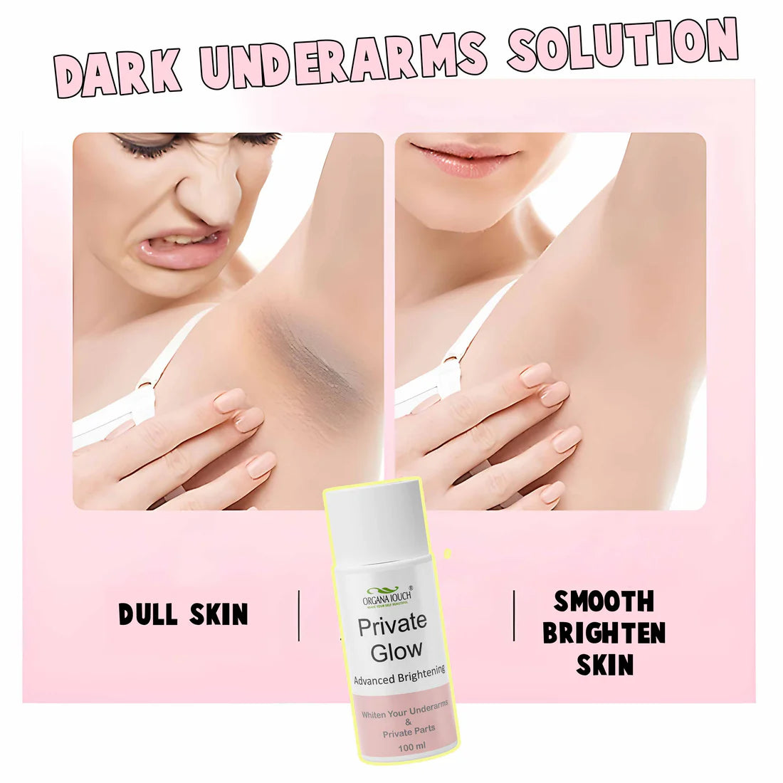 Organa Touch Fresh &amp; Natural Underarm Whitening Cream Private Glow ( Advanced Brightening )