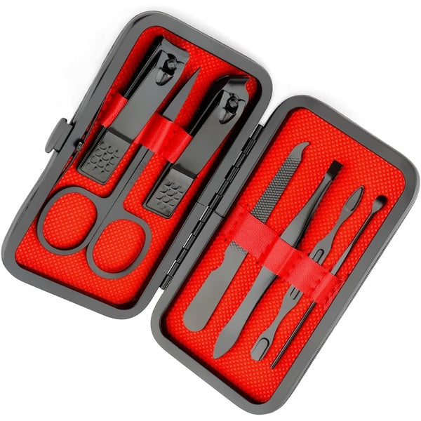 Premium Manicure &amp; Pedicure Kit – Stainless Steel Nail Clippers Set with Grooming Tools for Hand, Foot &amp; Facial Care – Travel Case Included ( 10 PCS Creative Smiley Nail Tool Set ) - GlowLaa.com