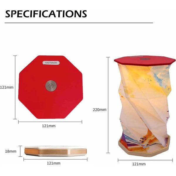 Portable Folding Wooden Table Lamp