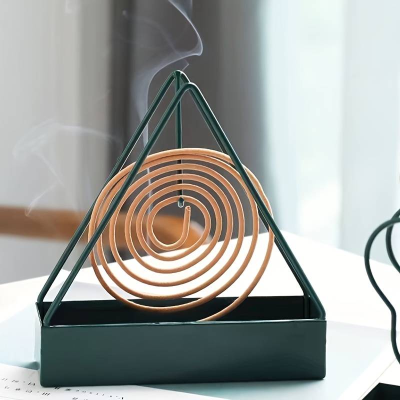 Pack of 3 - Simple Triangle-shaped Iron Mosquito Coil Holder Creative Hanging Or Standing Incense Burner (Random Color)