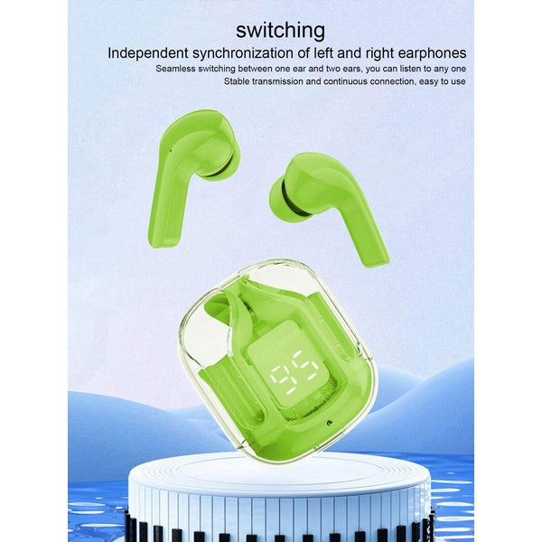 Air31 Earbuds Wireless Crystal Transparent body - with silicone pouch ( random color )