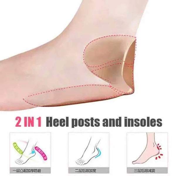 T shape high heel grip for foot support | Heel Cushion Pads T Shape Heel Sticker Tape Arch Support Insoles High Heeled Shoes Patches Foot Care Protector - Black - GlowLaa.com