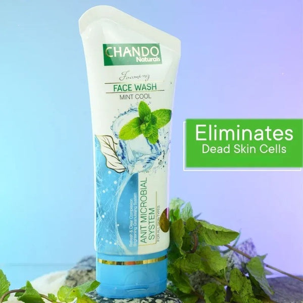 CHANDO Naturals Foaming Face Wash Mint Cool – Anti-Microbial Daily Cleanser for Oily & Acne-Prone Skin (100ml) - GlowLaa.com