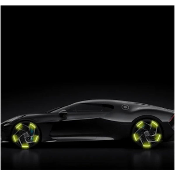 NEW 20 pcs Car Hub Reflective Sticker Car accessories Decorative Strips General for use of bicycle automobile and motorcycle tyre (yellow color ) - GlowLaa.com