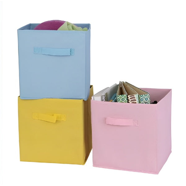 Foldable Canvas Storage Box (Random Color) - GlowLaa.com