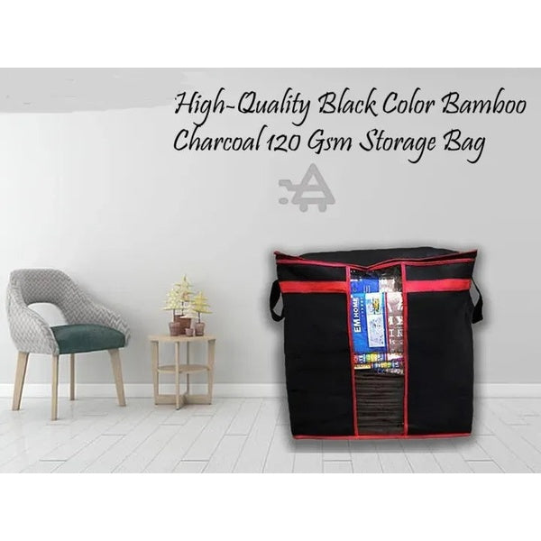 LARGE Storage Bag organizers | Clothes Blanket Large Folding Boxes Storage Box | Foldable Containers Clothing Bedding Double Zipper - Pack of 4 - GlowLaa.com