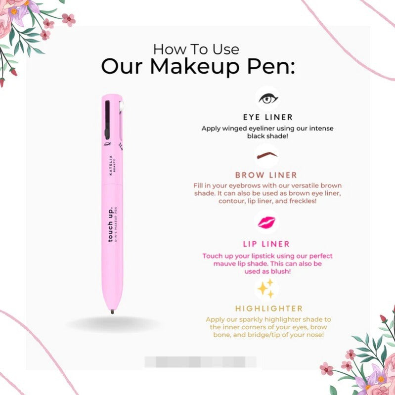 4-in-1 Makeup Pen (Eye Liner, Brow Liner, Lip Liner, &amp; Highlighter)Touch Up