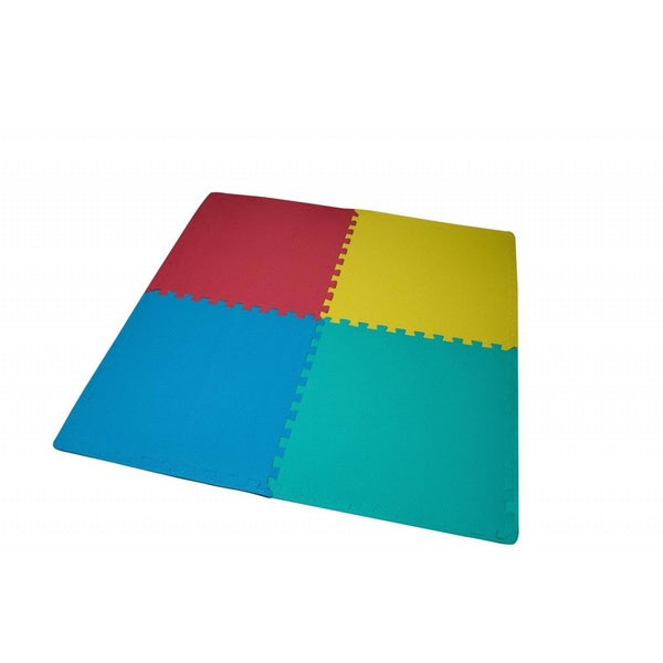 4 PCS MultiColor Puzzle Playmat for Kids – Soft Interlocking Foam Floor Mats for Play Area, Baby Crawling, and Toddler Safety – Colorful EVA Foam Tiles for Indoor Playroom or Nursery Flooring 2ftx2ft 9mm